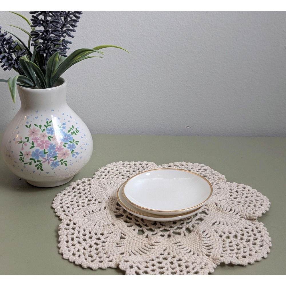 Royal Doulton Air Canada Butter Pats Set of 2 Gold Rim Bone China 3174